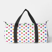 Weiße farbenfrohe Regenbogen-Punkte-Design Duffle Bag (Vorderseite)