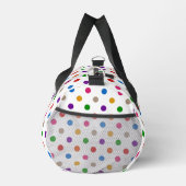 Weiße farbenfrohe Regenbogen-Punkte-Design Duffle Bag (Rechts)