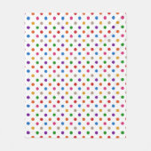 Weiße farbenfrohe Regenbogen-Punkte-Design Fleecedecke (Vorderseite)