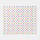 Weiße farbenfrohe Regenbogen-Punkte-Design Fleecedecke (Vorderseite (Horizontal))