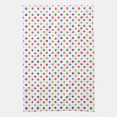 Weiße farbenfrohe Regenbogen-Punkte-Design Geschirrtuch (Vertikal)
