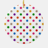 Weiße farbenfrohe Regenbogen-Punkte-Design  Keramik Ornament (Hinten)