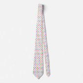 Weiße farbenfrohe Regenbogen-Punkte-Design Krawatte (Vorderseite)