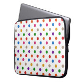 Weiße farbenfrohe Regenbogen-Punkte-Design Laptopschutzhülle (Vorderseite Links)