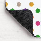 Weiße farbenfrohe Regenbogen-Punkte-Design  Mousepad (Ecke)