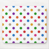Weiße farbenfrohe Regenbogen-Punkte-Design  Mousepad (Vorne)