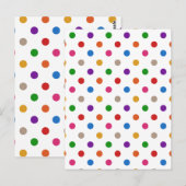 Weiße farbenfrohe Regenbogen-Punkte-Design  Postkarte (Vorne/Hinten)