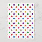 Weiße farbenfrohe Regenbogen-Punkte-Design  Postkarte (Vorderseite)