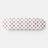 Weiße farbenfrohe Regenbogen-Punkte-Design Skateboard (Horizontal)