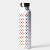 Weiße farbenfrohe Regenbogen-Punkte-Design Trinkflasche (Links)