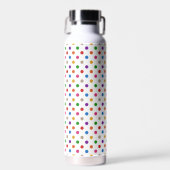 Weiße farbenfrohe Regenbogen-Punkte-Design Trinkflasche (Vorne)
