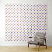 Weiße farbenfrohe Regenbogen-Punkte-Design Wandteppich (Beispiel (Horizontal))