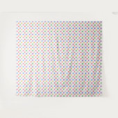 Weiße farbenfrohe Regenbogen-Punkte-Design Wandteppich (Vorderseite (Horizontal))