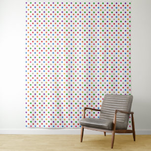 Weiße farbenfrohe Regenbogen-Punkte-Design  Wandteppich
