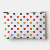 Weiße farbenfrohe Regenbogen-Punkte-Design Zubehörtasche (Rückseite)