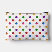 Weiße farbenfrohe Regenbogen-Punkte-Design Zubehörtasche (Vorderseite)