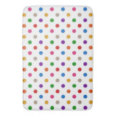 Weiße farbenfrohe Regenbogen-Tupfen-Design Badematte (Vorderseite Vertikal)