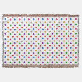 Weiße farbenfrohe Regenbogen-Tupfen-Design Decke (Vorderseite)
