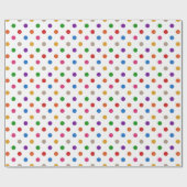 Weiße farbenfrohe Regenbogen-Tupfen-Design Geschenkpapier (Flach)