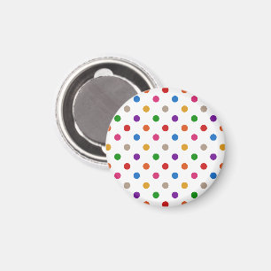 Weiße farbenfrohe Regenbogen-Tupfen-Design Magnet