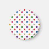 Weiße farbenfrohe Regenbogen-Tupfen-Design Magnet (Vorne)