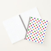 Weiße farbenfrohe Regenbogen-Tupfen-Design Notizblock (Innenseite)