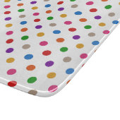 Weiße farbenfrohe Regenbogen-Tupfen-Design  Schneidebrett (Ecke)