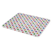 Weiße farbenfrohe Regenbogen-Tupfen-Design  Schneidebrett (Ecke)