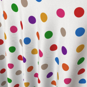 Weiße farbenfrohe Regenbogen-Tupfen-Design Stoff