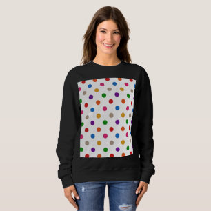Weiße farbenfrohe Regenbogen-Tupfen-Design Sweatshirt