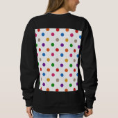 Weiße farbenfrohe Regenbogen-Tupfen-Design Sweatshirt (Rückseite)