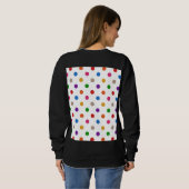 Weiße farbenfrohe Regenbogen-Tupfen-Design Sweatshirt (Schwarz voll)