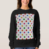 Weiße farbenfrohe Regenbogen-Tupfen-Design Sweatshirt (Vorderseite)