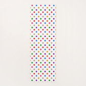 Weiße farbenfrohe Regenbogen-Tupfen-Design Yogamatte (Rückseite)