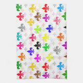 Weiße Farbgestaltung Fleur-de-lis Muster Geschirrtuch (Vertikal)