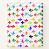 Weiße Farbgestaltung Fleur-de-lis Muster Notizblock (Rückseite)