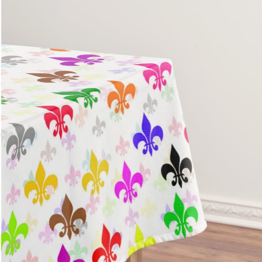 Weiße Farbgestaltung Fleur-de-lis Muster Tischdecke
