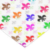 Weiße Farbgestaltung Fleur-de-lis Muster Tischdecke (Schrägansicht)