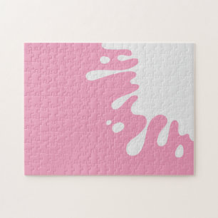 Weiße, farbige Schürze am Amaranth Pink Schwerwieg Puzzle