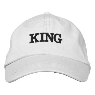 Weiße Farbklappen oder Hat King Text Century Schri Bestickte Baseballkappe