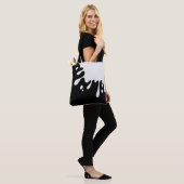 Weiße Farbtafel schwarz Tasche (Am Model)