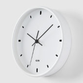 Weiße Farbuhr mit schwarzen Stunden und Zahlen Uhr (Winkel)