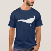 Weiße Fasan-Vogel-Silhouette-Grafik T-Shirt (Vorderseite)