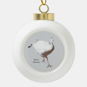 Weiße Fasanen-Verzierung Keramik Kugel-Ornament