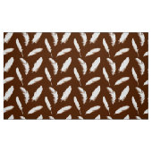 Weiße Feder auf Schokoladenbraun Stoff (Fat Quarter (45,7 x 55,9 cm))