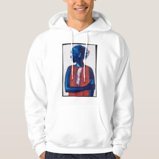 Weiße Feder Hoodie (Vorderseite)