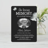 Weiße Feder im Foto nach Maß Einladung (Stehend Vorderseite)