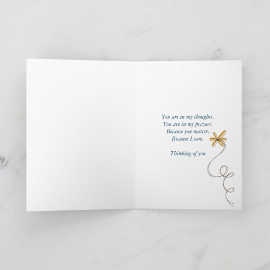 weiße Feder im Strandrasen Karte (Innenseite)