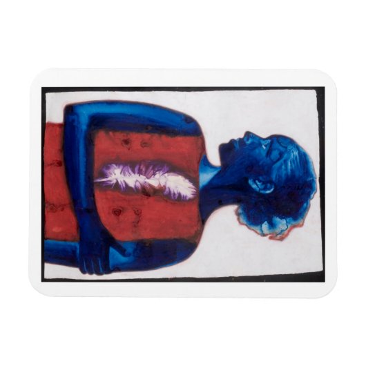 Weiße Feder Magnet (Horizontal)