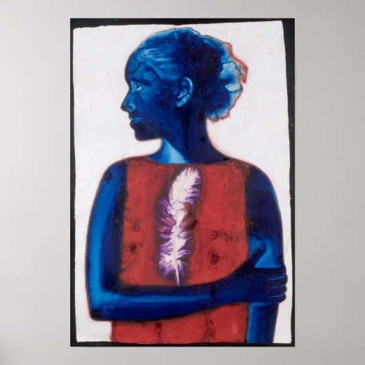 Weiße Feder Poster (Vorne)